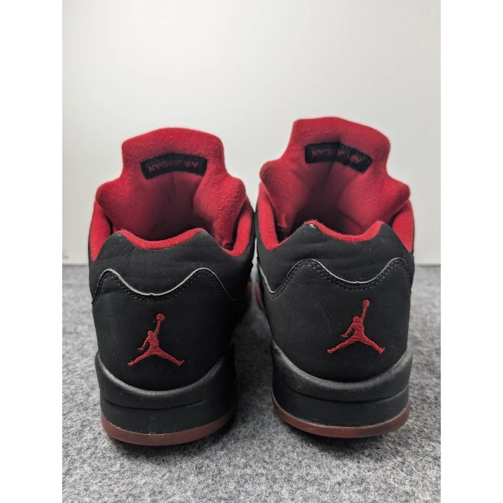 Air Jordan 5 Retro Low Alternate 90 Men's 12 819171-001 Black Gym Red Sneakers